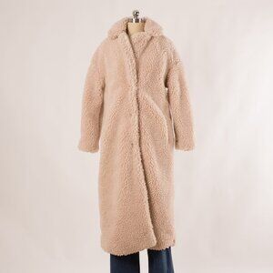 Nasty Gal Beige Teddy Coat Size US S